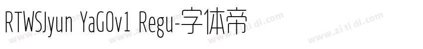 RTWSJyun YaG0v1 Regu字体转换